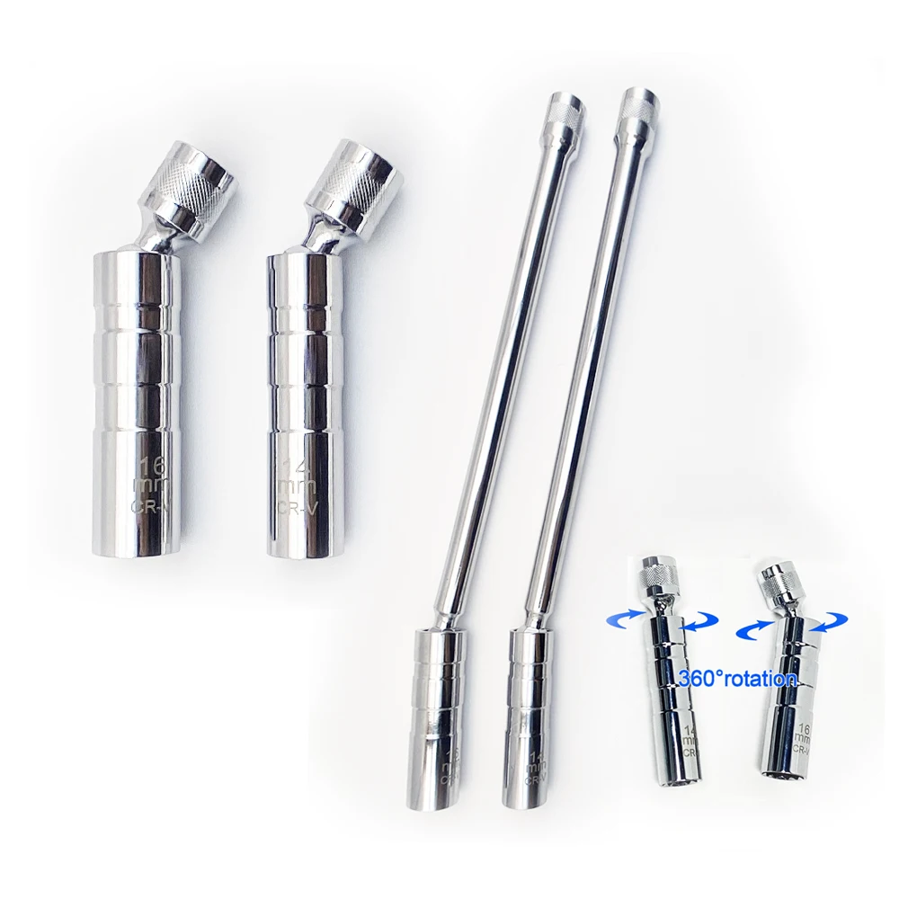 Candle Making Supplies Kit - 14mm 16mm スパークプラグ取り外しツールレンチ 磁気スリーブ 3/8インチ 12ポイントスイベルキャンドルキー