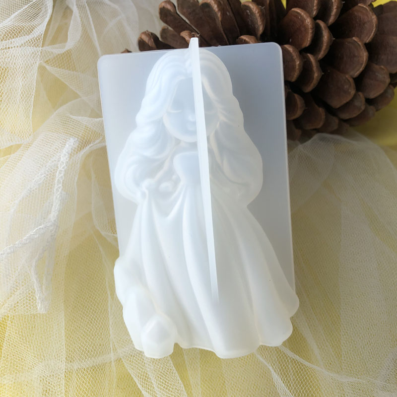 Candle Making Supplies Kit - 3D かわいいプリンセスシリコーンキャンドルモールド天使の女の子石鹸樹脂石膏作る型 DIY 人間チョコレートベーキングツール家の装飾のギフト