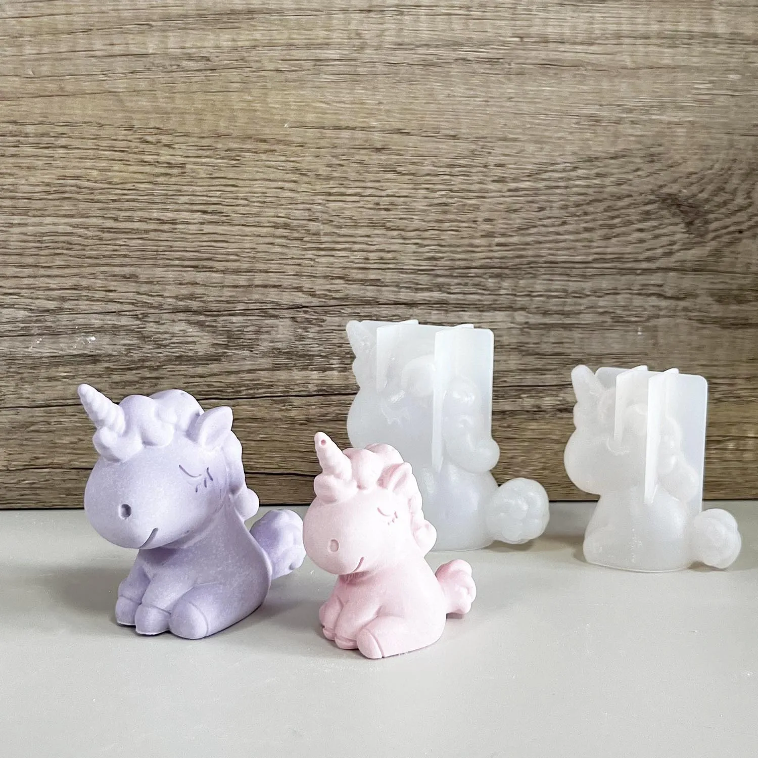 Candle Making Supplies Kit - 3D 幾何学的なシリコーンユニコーン猫鹿クマ型ソープキャンドルメイク粘土石膏樹脂クラフトモールドケーキ装飾ベーキングツール
