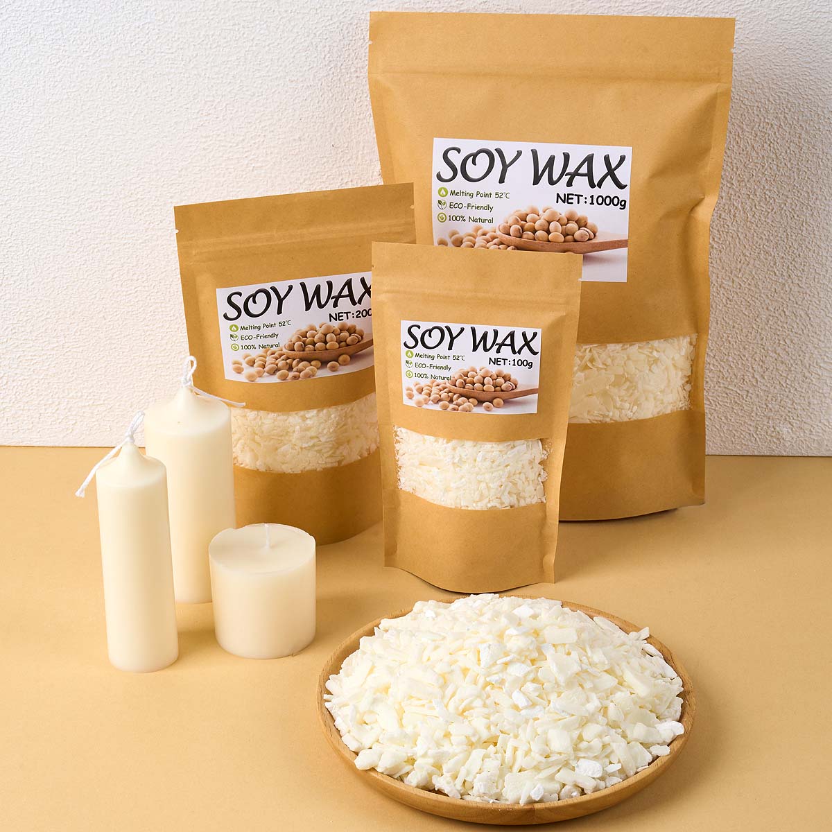 Candle Supplies To Make Candles - 1 ポンドピュアホワイト大豆ワックス DIY 手作りキャンドル工芸品 100% 無添加香りキャンドル原料作成用品キット