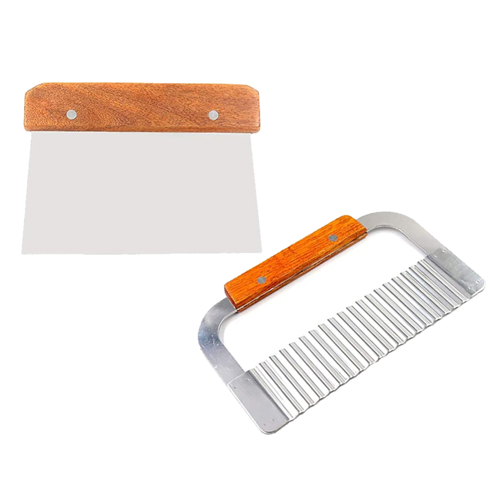 Candle Making Supplies Kit - ステンレス鋼の波状とストレート石鹸のカッター,キャンドル,ポテト,野菜のプレーナー,刃のスクレーパー,切削工具のセット,2パック
