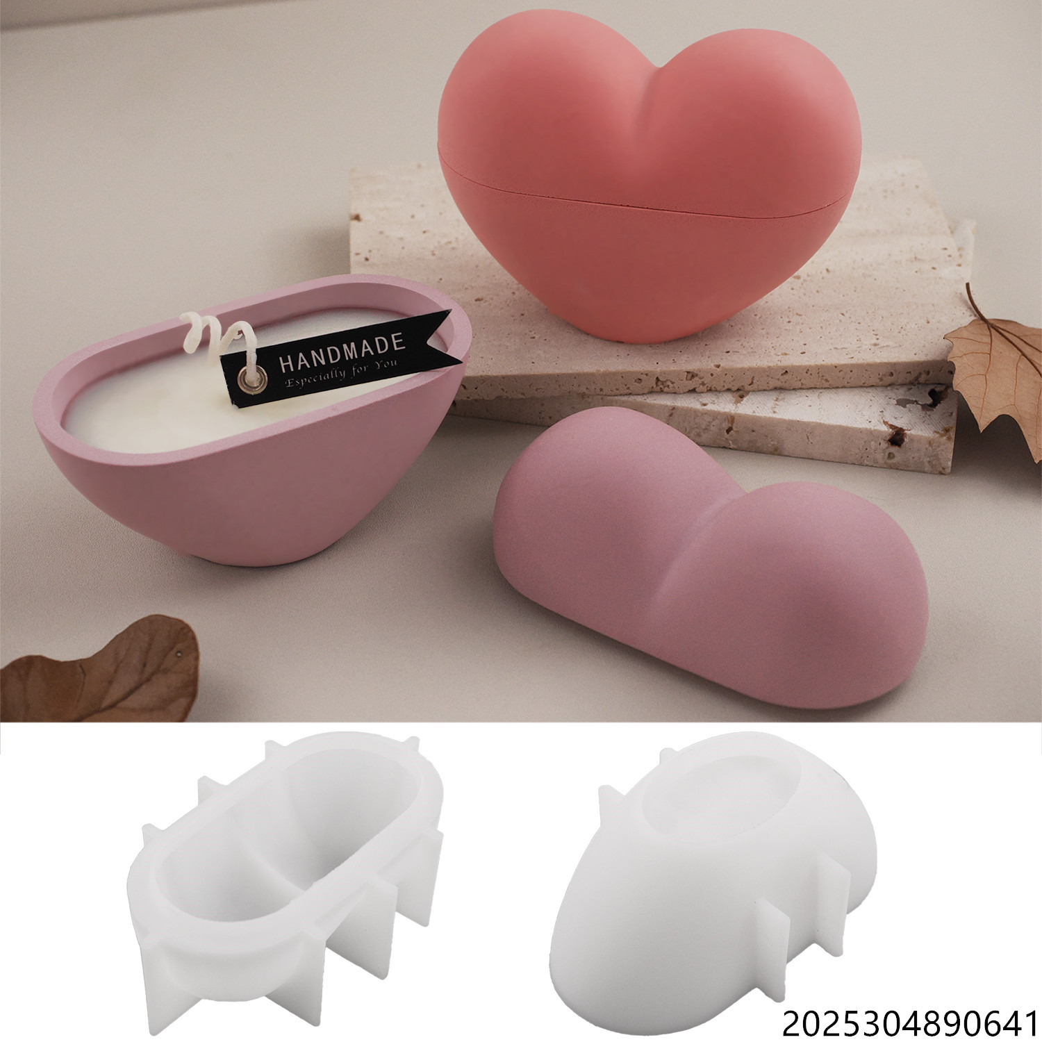 Candle Vessel Supplies - DIY ハート形キャンドルジャー シリコーン型 バレンタインデー ハートクラフト ギフトボックス
