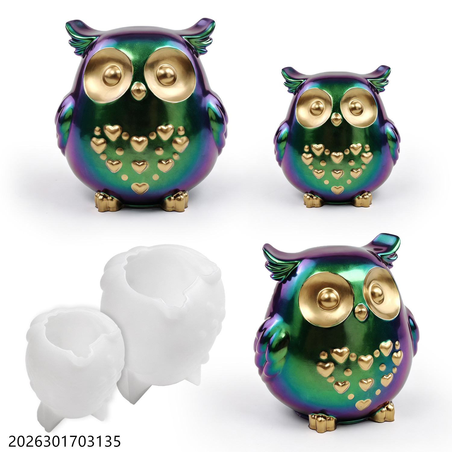 Candle Making Supplies Kit - フクロウシリコンモールド 3D鳥型セット DIYエポキシ樹脂石膏セメント石鹸作り香り付きキャンドルホルダークラフトギフト用