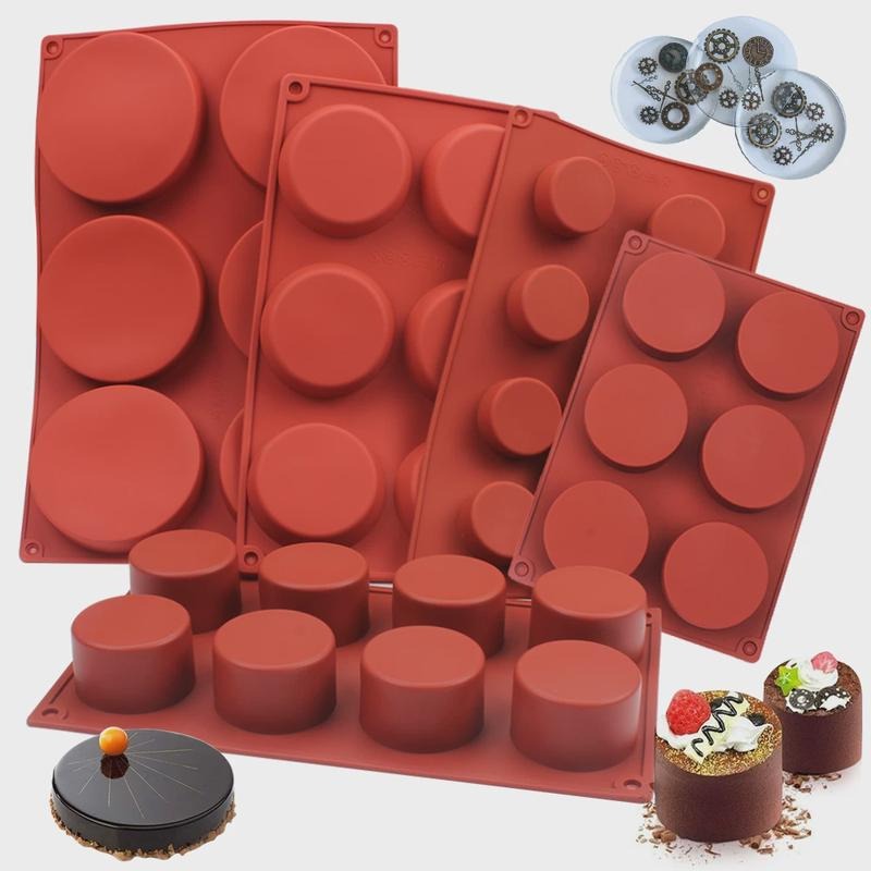 Candle Making Supplies Kit - 丸型シリコンソープモールド DIY手作り石鹸作りツール シリコン型 チョコレートケーキ キャンドル用 簡単リリース＆再利用可能