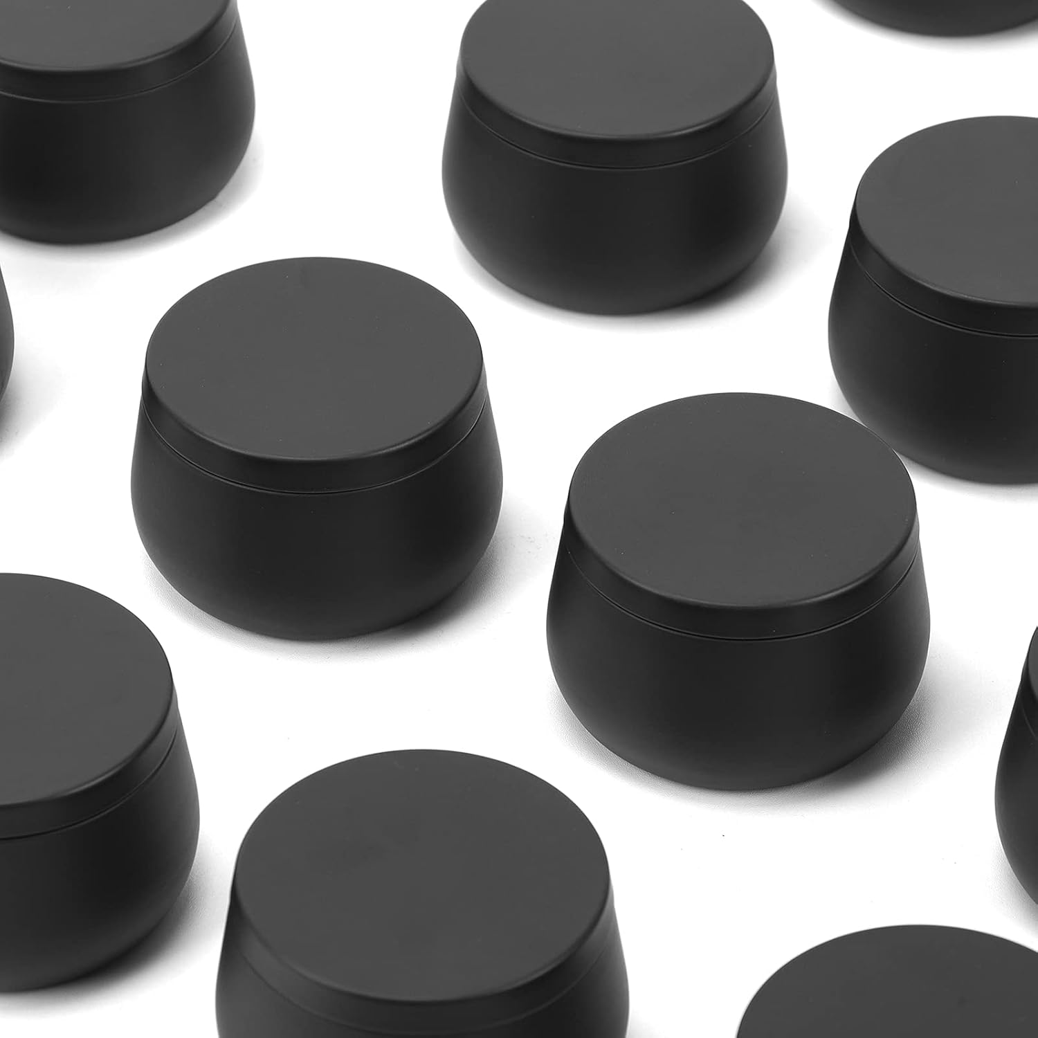 4オンス/8オンスの空の金属製キャンドル缶（蓋付き）、黒いキ - Metal Tin Lid 4Oz のレビューと価格