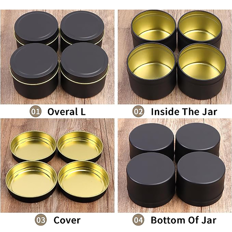 ふた付きの空の金属キャンドル、収納容器、ハロウィーンのキャン - Metal Tin Lid 4Oz のレビューと価格