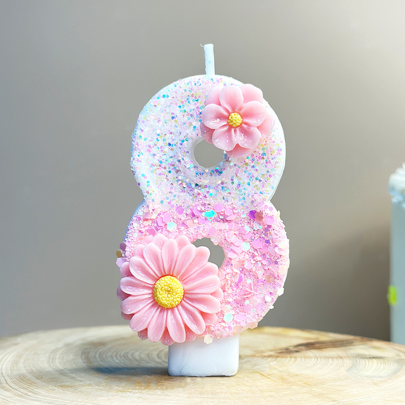 クリエイティブなピンクの花の誕生日デジタルキャンドル Ama - Candle Supplies Amazon のレビューと価格