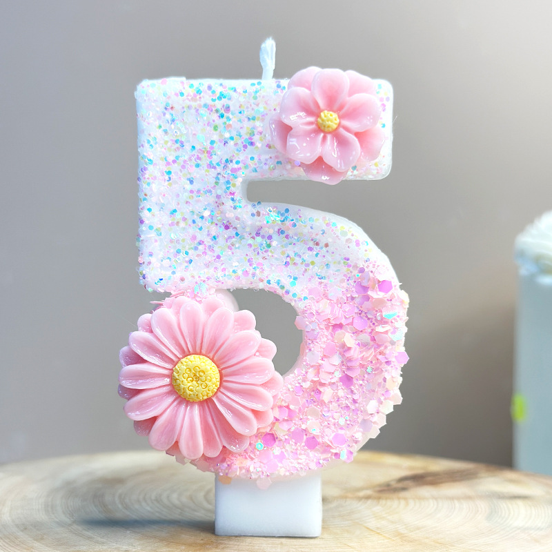 クリエイティブなピンクの花の誕生日デジタルキャンドル Ama - Candle Supplies Amazon のレビューと価格