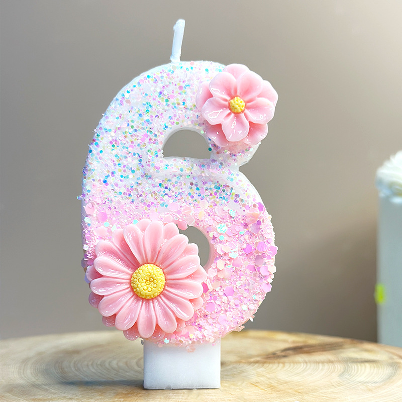 クリエイティブなピンクの花の誕生日デジタルキャンドル Ama - Candle Supplies Amazon のレビューと価格