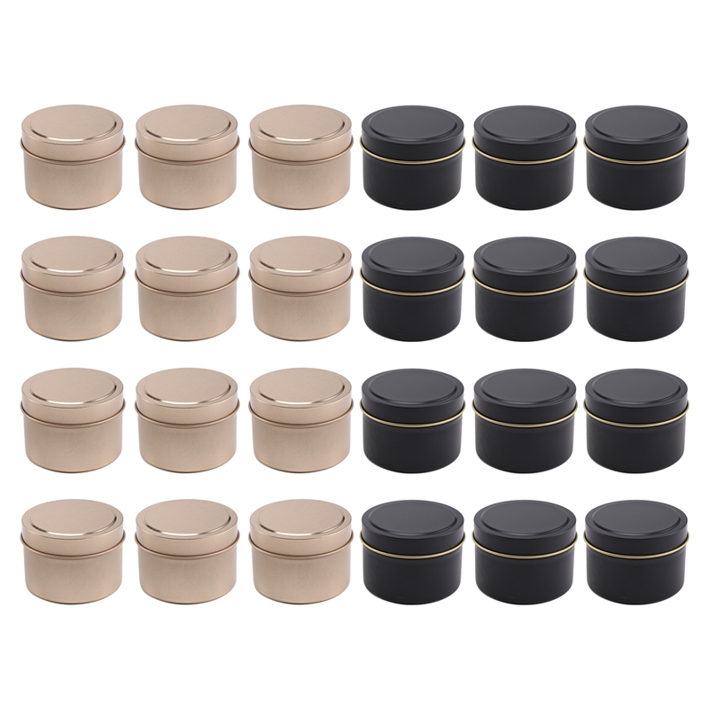 24個入りキャンドル缶（蓋付き）、4オンス、DIYキャンドル - Metal Tin Lid 4Oz のレビューと価格