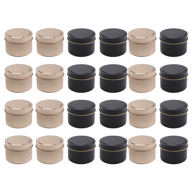 24個入りキャンドル缶（蓋付き）、4オンス、DIYキャンドル - Metal Tin Lid 4Oz のレビューと価格