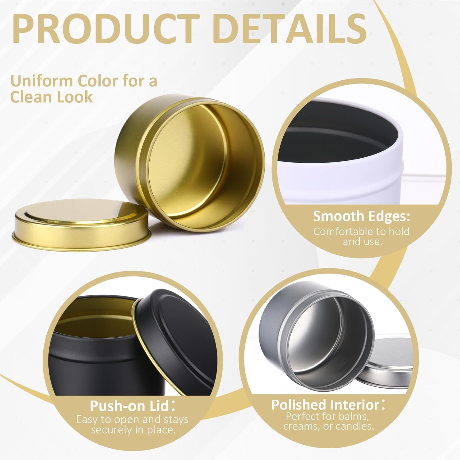 100個入り 4オンス キャンドル缶 蓋付き DIYメタルワ - Metal Tin Lid 4Oz のレビューと価格