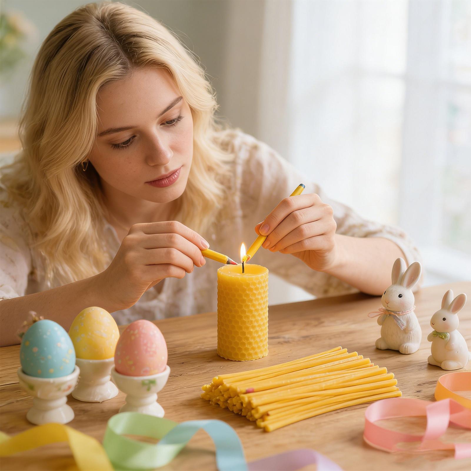 卵デコレーション用蜜蝋スティック120本 イースターアート用 - Candle Supplies To Make Candles のレビューと価格