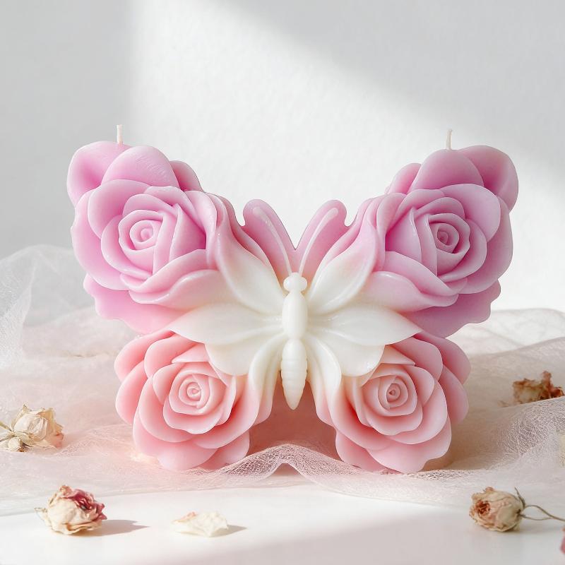 DIY ローズバタフライフォームシリコーン型手作りアロマキャ - Candle Supplies To Make Candles のレビューと価格