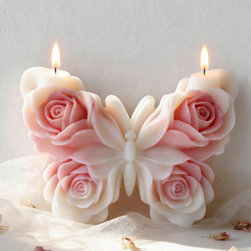 DIY ローズバタフライフォームシリコーン型手作りアロマキャ - Candle Supplies To Make Candles のレビューと価格