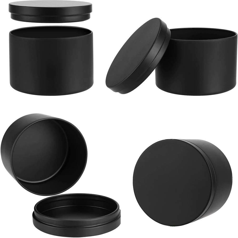 ふた付きの黒いキャンドルコンテナ、芸術品や工芸品を作るための - Metal Tin Lid 4Oz のレビューと価格