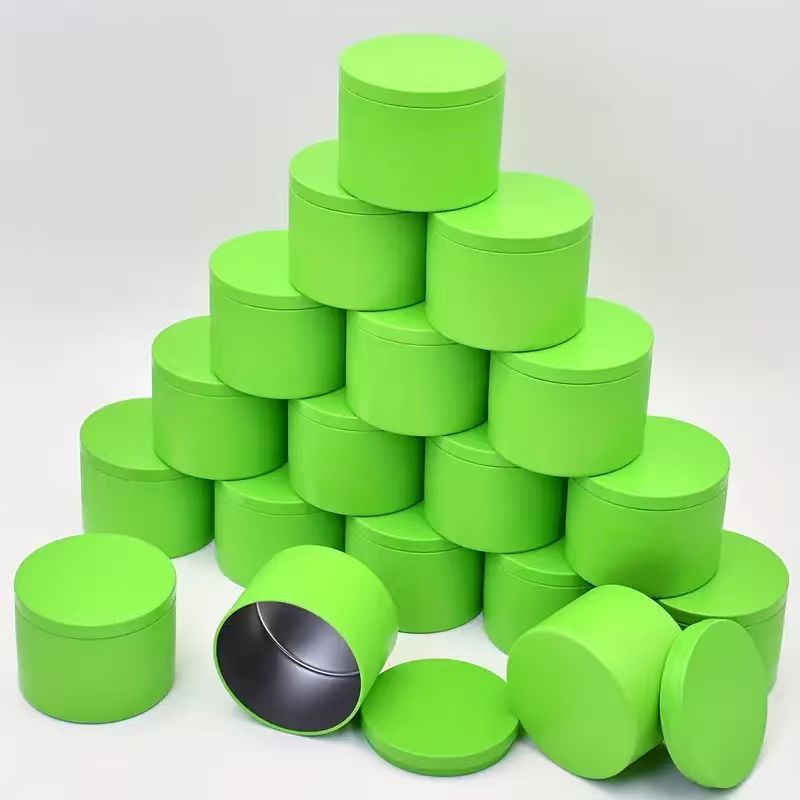 24個入り 8オンス/4オンス 4色展開 木目蓋付きメタルキ - Metal Tin Lid 4Oz のレビューと価格